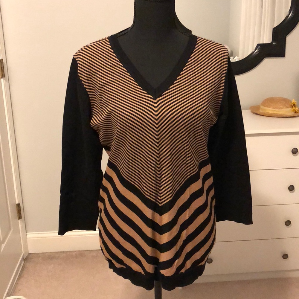 Black and Tan Chevron Sweater